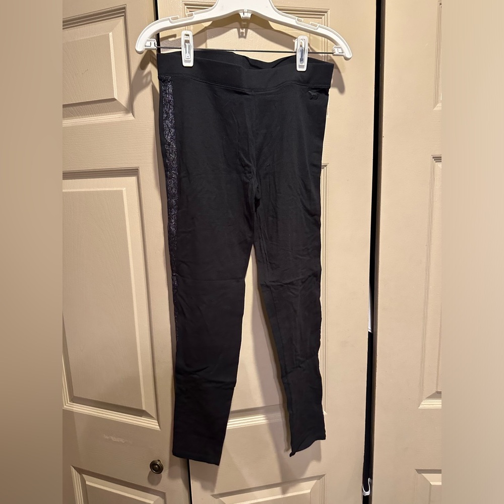 Victoria’s Secrer Pink Black Legging with Lace Detail